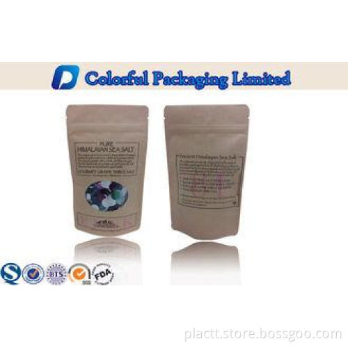 Customized Food Grade Kraft Paper Stand Up Pouch With Oval